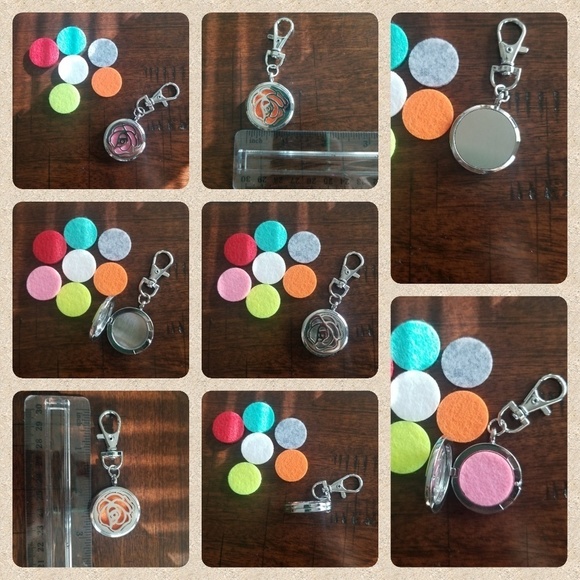 Rose Cutout Oil Diffuser Locket Purse Charm. - Picture 2 of 2